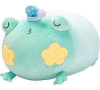 Unyqoos® Coussin en peluche Kawaii, forme grenouille – peluche douce en Élasthanne, rempli de duvet, dimensions 32 x 40,6 x 21,1 cm, peluche et coussin de couchage, à partir de 3 ans