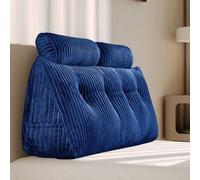 Unyqoos® Coussin lombaire 3-en-1 et coussin en forme de coin – coussin de lecture ergonomique avec rembourrage en polyester, housse amovible et lavable, poche latérale pour lit et canapé