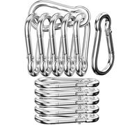 Unyqoos® : Crochet de sécurité en acier inoxydable 304, dimensions 60 x 30 mm, diamètre 5,9 mm, couleur argent. Système de fermeture à ressort, capacité de charge jusqu'à 140 kg, idéal pour hamac, clé