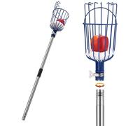 Unyqoos® : Cueilleur de fruits télescopique jusqu'à 4 mètres, 1,22 kg – Panier de récupération en fer robuste avec rembourrage en mousse, extensible, montage sans outil, pour les pommes, les poires, l