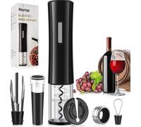 Unyqoos® : Décapsuleur électrique pour vin – automatique, avec vis en acier inoxydable, coupe-capsule, boîtier en ABS, nécessite 4 piles AA (piles non incluses)
