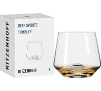 Unyqoos® Deep Spirits : Verre à tumbler de 400 ml – Verre à whisky en cristal avec un motif en relief en forme d'igloo sur le fond, fabriqué en Allemagne, transparent, 9 cm × Ø 9,6 cm, 215 g