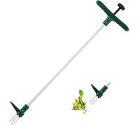 Unyqoos® Désherbeur 100 cm – Extracteur avec 3 griffes, pédale, acier inoxydable renforcé et trempé, manche de 90 cm pour l'élimination des racines profondes