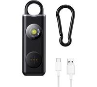 Unyqoos® : Dispositif d'alarme personnel portable, 130 dB, rechargeable par USB, avec LED stroboscopique et lampe de poche à deux niveaux d'intensité – idéal pour clés, sac à main