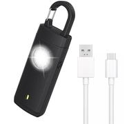 Unyqoos® : Dispositif d'alarme personnel portable – Sirène de 130 dB et lampe de poche LED brillante, rechargeable par USB-C, activation par code PIN, compact, idéal pour les clés ou le sac