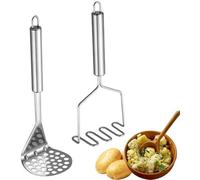 Unyqoos® : Écrase-purée en acier inoxydable – Écrase-purée universel pour une purée de pommes de terre sans grumeaux, pour les légumes et les purées pour bébés, avec un manche antidérapant, une boucle