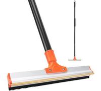 Unyqoos® : Enlève-poils réutilisable avec une tige de 145 cm – doté d'une lame en cuivre et d'une bordure en caoutchouc, et comprenant un outil manuel pour les tapis, les voitures, les canapés et les