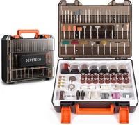 Unyqoos® : ensemble d'accessoires multifonctions de 420 pièces pour outils rotatifs (compatible Dremel) – pour découpe, ponçage, polissage, perçage, gravure, avec coffret de transport de 25 x 20 x 7,3