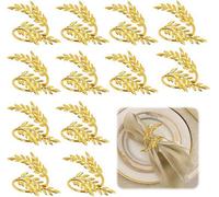 Unyqoos® Ensemble de 10 porte-serviettes dorés – Métal, diamètre 4 cm x hauteur 3 cm – Décoration de table élégante pour les mariages, Noël et autres occasions spéciales