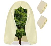 Unyqoos® : Ensemble de 2 grandes protections hivernales pour plantes, dimensions 2 x 2 mètres, tissu non tissé épais, respirant, réutilisable, avec fermeture éclair et cordon de serrage