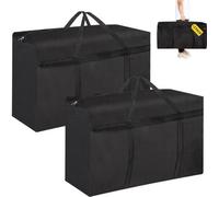 Unyqoos® : Ensemble de 2 sacs de rangement étanches extra-larges de 180 litres, en Oxford 600D, avec double fermeture éclair et poignées de transport renforcées, idéal pour les déménagements et les vo