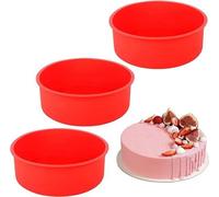Unyqoos® - Ensemble de 3 moules ronds en silicone pour pâtisserie, antiadhésifs | Moules professionnels pour gâteaux et pains, diamètre 15 cm, dimensions 16,5 x 5,5 cm, sans BPA, résistance de -40°C à