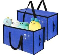 Unyqoos® : Ensemble de sacs de rangement étanches, 2 x 72 L – Grands sacs de rangement pour vêtements et linge de lit, avec poignée, fenêtre transparente et pliables