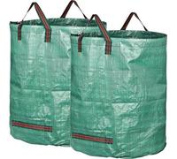 Unyqoos® GardenMate, sac professionnel pour déchets de jardin, 500 L, 86 x 86 cm, en polypropylène laminé, 150 g/m², lot de 2, avec 4 attaches, fond renforcé, anneau de renforcement