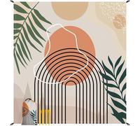 Unyqoos® : Grande couverture de plage et de pique-nique imperméable, ultra-légère, en polyester, dimensions 280 x 300 cm, pour 1 à 4 personnes, avec coins de fixation et sac de transport