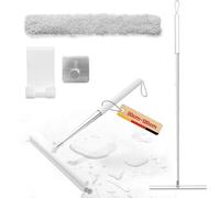 Unyqoos® : Grattoir télescopique pour vitres, douches et autres surfaces, extensible jusqu'à 120 cm, avec manche en aluminium et lèvres en silicone. Livré avec un crochet de suspension pour un nettoya