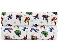 Unyqoos® Housse de matelas Marvel Comics, 100% coton, 90 x 200 cm (hauteur 30 cm), lot de 2 – Spider-Man, Hulk, Thor, Iron Man, Black Widow, Captain America