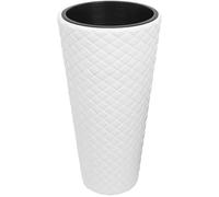 Unyqoos® : Jardinière blanche et élancée – Élégant bac à fleurs pour intérieur et extérieur, fabriqué en matériau synthétique de haute qualité, léger