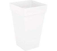 Unyqoos® Jardinière carrée haute de 50 cm, blanche – pot de fleurs élégant pour l'intérieur et l'extérieur, résistant aux intempéries, fabriqué avec des matériaux de haute qualité