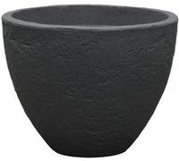 Unyqoos® : Jardinière en plastique de 50 cm, couleur anthracite – pot de fleurs texturé pour intérieur et extérieur, résistant aux UV, aux intempéries et au gel