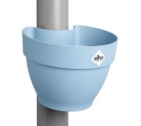 Unyqoos® : Jardinière pour gouttière – Pot de fleurs à suspendre pour gouttière, 21,6 x H 16,3 cm, système de fixation universel, tuyau de trop-plein, bleu/bleu vintage