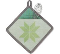 Unyqoos® Kela Keuken : Ensemble de torchons de cuisine Carla, 4 pièces, en coton, 20 x 20 cm, couleur verte – Protection thermique pour la cuisine