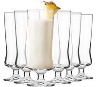 Unyqoos® KROSNO – Ensemble de 6 verres à cocktail Pina Colada, capacité de 300 ml, verre cristallin, forme élégante, lavable au lave-vaisselle, idéal pour la maison et les restaurants