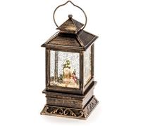 Unyqoos® Lanterne de Noël LED de taille moyenne – Décoration de Noël d'ambiance pour l'intérieur, fonctionnant sur piles (3 x LR14), indice de protection IP20