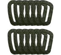 Unyqoos® : Lot de 12 crochets de sécurité en plastique dur de haute qualité, dimensions 8,5 x 5,6 cm | Capacité de charge jusqu'à 10 kg – Crochets légers et polyvalents pour activités de plein air, cl