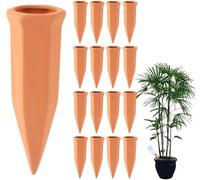 Unyqoos® : Lot de 15 cônes d'irrigation en céramique, système d'arrosage automatique pour plantes d'intérieur, balcon et jardin