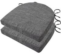 Unyqoos® Lot de 2 coussins de siège pour chaises, 40x40x5 cm – Coussin de siège en mousse à mémoire de forme, housse lavable, dos antidérapant, sangles de fixation de 37 cm, pour une utilisation intér