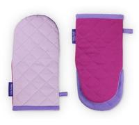 Unyqoos® : Lot de 2 gants de cuisine, 15 x 30 cm, résistants à la chaleur, 100% coton, surface antidérapante – Violet vif (violet)