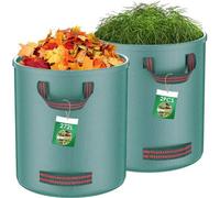 Unyqoos® : Lot de 2 grands sacs de jardin étanches de 272 litres, autoportants, avec 4 poignées de transport robustes – résistants à la déchirure, pour les feuilles et les déchets de jardin