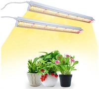 Unyqoos® : Lot de 2 lampes de culture LED à spectre complet, 380–800 nm, avec LEDs rouges 630–660 nm, en aluminium, avec réflecteurs en forme de V (+25%), et système de connexion en série pour 6 lampe