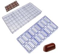 Unyqoos® : Lot de 2 moules en polycarbonate transparent pour chocolat 3D, formes roses et cœur, adaptés au lave-vaisselle, faciles à démouler pour chocolat et chocolats