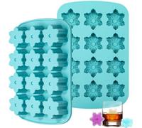 Unyqoos® Lot de 2 moules en silicone en forme de flocons de neige – Moules adaptés au contact alimentaire pour la fabrication de glaçons, de chocolats et de décorations, résistants à la chaleur et au