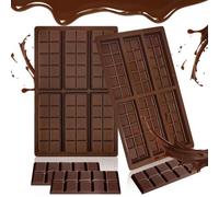 Unyqoos® - Lot de 2 moules en silicone pour chocolat et desserts – Silicone de qualité alimentaire, 25,5 x 16,6 x 1,5 cm, environ 85 g par moule, de -40 °C à 230 °C, adaptés au four et au lave-vaissel