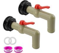 Unyqoos® – Lot de 2 robinets de vidange pour conteneurs IBC – Robinet en PP robuste avec sortie à 90°, triple joint d'étanchéité, pour conteneurs IBC de 1000 litres et cuves de récupération d'eau de p