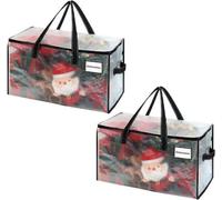 Unyqoos® - Lot de 2 sacs de rangement pliables et étanches de 76 litres – 66 x 33 x 35,5 cm, en tissu PP tissé, sacs de déménagement robustes avec poignées et poche pour étiquettes