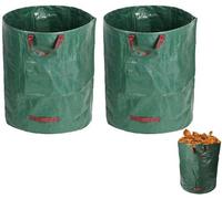 Unyqoos® : Lot de 2 sacs pliables pour déchets de jardin, 272 litres par sac, en polypropylène résistant à la déchirure, imperméable, avec des poignées de transport robustes, idéaux pour les feuilles,