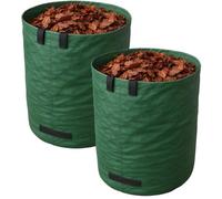 Unyqoos® - Lot de 2 sacs pour déchets de jardin de 272 litres – tissu en polypropylène résistant à la déchirure, 4 poignées robustes et anneau de renforcement, stabilité optimale