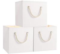 Unyqoos® : Lot de 3 boîtes de rangement pliables en tissu, dimensions 33 x 33 x 33 cm, avec poignées – panneaux en PP robustes et doublure intérieure en Oxford, idéales pour la maison et le bureau