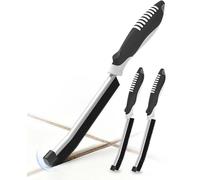 Unyqoos® : Lot de 3 brosses à joint avec des poils rigides – Poignée en silicone antidérapante, capuchon de protection et construction robuste, idéales pour la salle de bain, la cuisine et les coins d