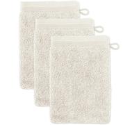Unyqoos® : Lot de 3 gants de toilette n 100% coton – extra doux et volumineux, s Öko-Tex Standard 100, bordure en galon et œillet de suspension, lavables à 60 °C, adaptés au sèche-linge, disponibles e