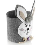 Unyqoos® - Lot de 3 paniers de Pâques en feutre – paniers décoratifs pour Pâques avec une adorable tête de lapin, idéaux pour remplir et offrir, dimensions approximatives : 23 x 16 x 16 cm, couleurs :