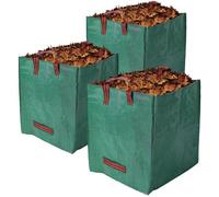 Unyqoos® - Lot de 3 sacs de jardin de 270 litres – sacs pliables en tissu PP, imperméables, autoportants avec poignées de transport, robustes, idéaux pour les feuilles, l'herbe et les branches