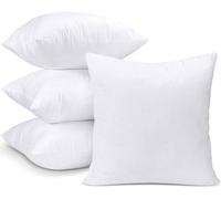 Unyqoos® : Lot de 4 coussins de luxe, 45 x 45 cm, couleur blanche – Coussins pour canapé et coussins de décoration pour canapé et chambre, rembourrage en fibres siliconées, emballés sous vide