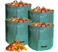 Unyqoos® : Lot de 4 sacs de jardin de 500 litres – sacs en PP réutilisables avec poignées de transport et sangle de fixation