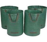 Unyqoos® Lot de 4 sacs de jardin réutilisables – 270 litres chacun, en tissu PP résistant, avec des poignées de transport robustes, pliables, idéaux pour les feuilles, les déchets de tonte et les mauv