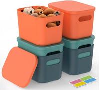 Unyqoos® : Lot de 6 boîtes de rangement empilables en plastique avec couvercle – Solution pratique pour organiser et optimiser l'espace dans la cuisine, la chambre, la salle de bain et les placards
